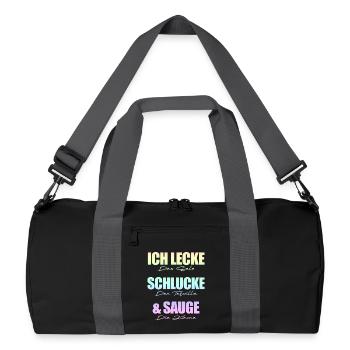 Ich lecke schlucke sauge. - Recycelte Duffel Bag - Schwarz/Graphitgrau - Vorne