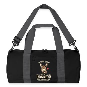 Amant des ânes Âne Animal drôle d’âne - Sac de sport recyclé - noir/gris graphite - Devant