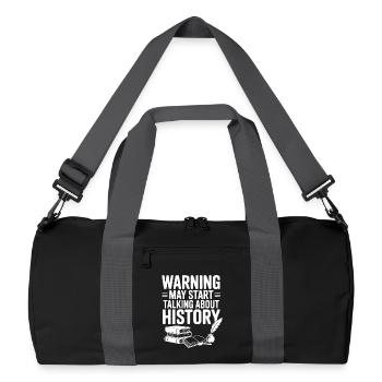 Warning May Start Talking About History - Recycled Duffel Bag - black/graphite grey - Front
