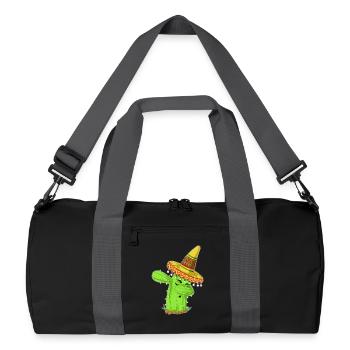 Dabbing Cactus Mexican Shirt - Recycled Duffel Bag - black/graphite grey - Front