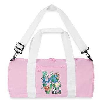 Nature Love Shirt Panda Tortue Paresseuse - Sac de sport recyclé - rose/blanc - Devant