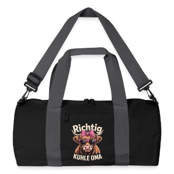 Muttertag Richtig Kuhle Oma - Beste Großmutter - Recycelte Duffel Bag - Schwarz/Graphitgrau - Vorne