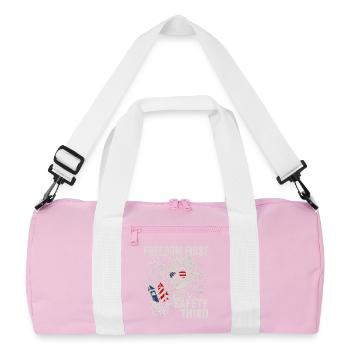 Liberté en premier, sécurité troisième – Jo - Sac de sport recyclé - rose/blanc - Devant