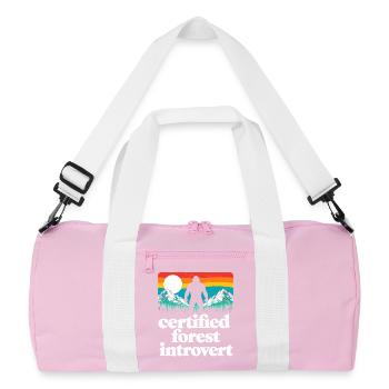 Bigfoot Sasquatch Yeti Cryptid Creatures Big Foot - Recycled Duffel Bag - pink/white - Front