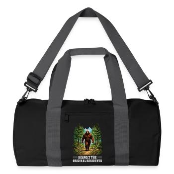 Bigfoot, Sasquatch, yéti, créatures cryptides, grand pied. - Sac de sport recyclé - noir/gris graphite - Devant