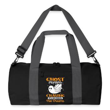 Ghost Hunter Halloween English Saying - Recycled Duffel Bag - black/graphite grey - Front