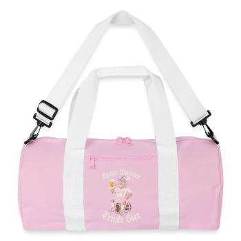 Save Water, Drink Beer - Beer Drinker - Saying - Recycled Duffel Bag - pink/white - Front