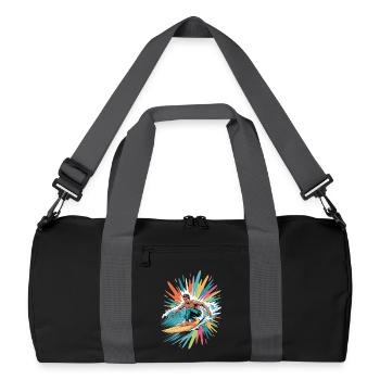 Bunter Surfer Wasserfarben Spritzer Graffiti - Recycelte Duffel Bag - Schwarz/Graphitgrau - Vorne