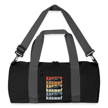 Chemin de fer vintage - Sac de sport recyclé - noir/gris graphite - Devant