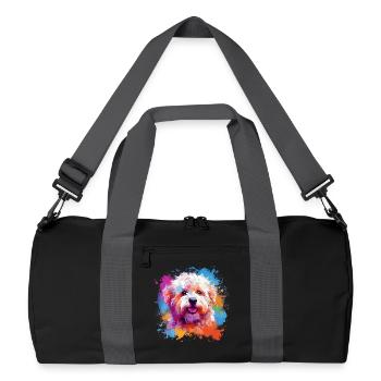 Colorful Dog Splash Art Bichon Fris - Recycled Duffel Bag - black/graphite grey - Front