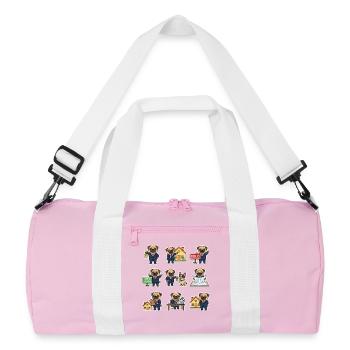Courtier Douce Agence Immobilière Amoureuse de Chiens - Sac de sport recyclé - rose/blanc - Devant