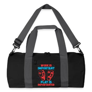 Le travail de comédie musicale est important et la pièce est plus importante - Sac de sport recyclé - noir/gris graphite - Devant