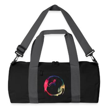 Aventure grimpeuse d’arbres avec une femme aquarelle - Sac de sport recyclé - noir/gris graphite - Devant