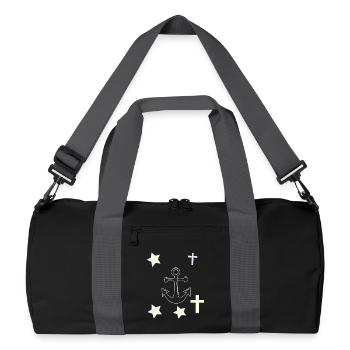 Ancres, étoiles et croix - Sac de sport recyclé - noir/gris graphite - Devant