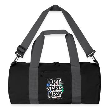 Scribble Kritzeln Zeichnung Art Starts Messy - Recycelte Duffel Bag - Schwarz/Graphitgrau - Vorne