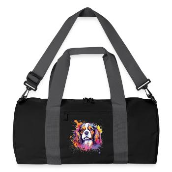 Cavalier King Charles Spaniel Splash Art - Recycelte Duffel Bag - Schwarz/Graphitgrau - Vorne