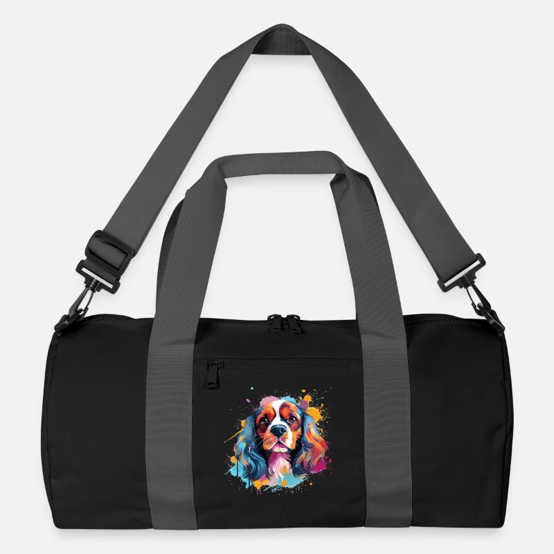 Cavalier King Charles Spaniel Hund Farbenfroh Recycelte Duffel Bag