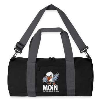  Moin Bitte Nicht Anfassen Ich Beisse Lustige Möwe - Recycelte Duffel Bag - Schwarz/Graphitgrau - Vorne