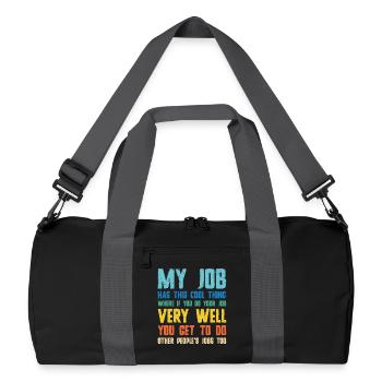 Citation humoristique de bureau : Travaillez bien, autres emplois - Sac de sport recyclé - noir/gris graphite - Devant