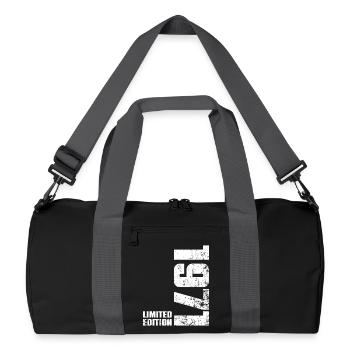 Cadeau d'anniversaire 65 ans 1971 Homme Femme - Sac de sport recyclé - noir/gris graphite - Devant
