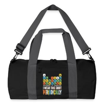 Periodic Table Shirt – Colorful Typography - Recycled Duffel Bag - black/graphite grey - Front