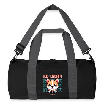 Niedlicher Eiscreme Welpe - Recycled Duffel Bag - black/graphite grey - Front