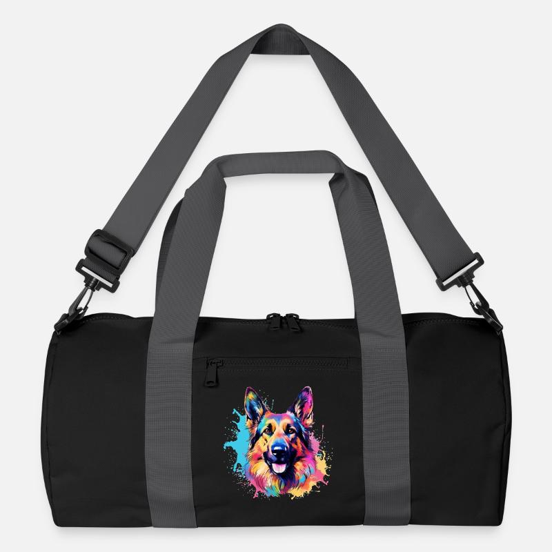 Bunte Hunde-Splash-Art Deutscher Schäferhund Recycelte Duffel Bag