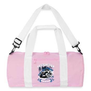 UTV Off Road 4 Wheeler Side by side - Recycelte Duffel Bag - Rosa/Weiß - Vorne
