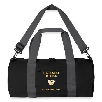 Sensibilisation à l’endométriose Guerrier de l’endo - Sac de sport recyclé - noir/gris graphite - Devant