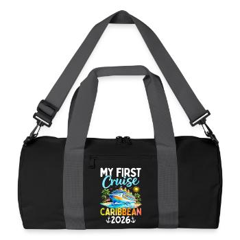 My First Cruise Caribbean 2026 - Recycelte Duffel Bag - Schwarz/Graphitgrau - Vorne