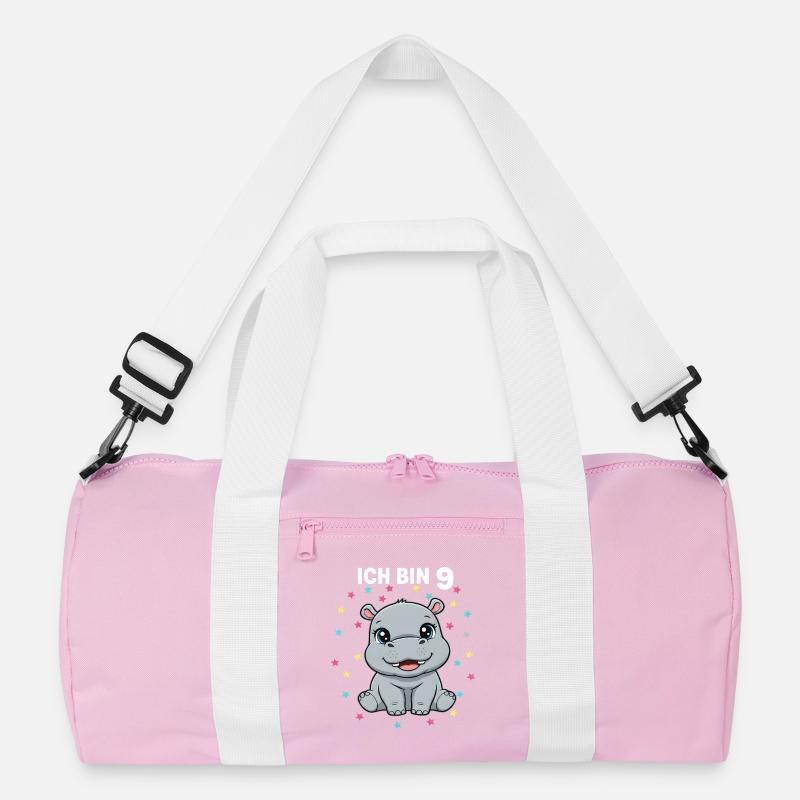 Ich bin 9 - Süßes Nilpferd zum 9. Geburtstag Recycelte Duffel Bag