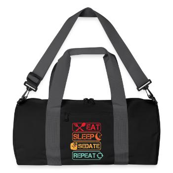 Anesthesiologist Eat Sleep Sedate Anesthesia - Recycled Duffel Bag - black/graphite grey - Front