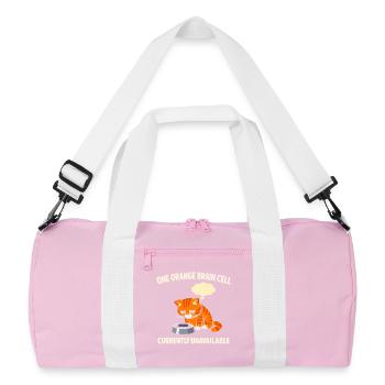Orange Cat Chaos Funny Cat Orange Tabby Meme - Recycled Duffel Bag - pink/white - Front