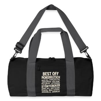  Best Off Norddeutsch Moin Mal Schietwetter Lütten - Recycelte Duffel Bag - Schwarz/Graphitgrau - Vorne