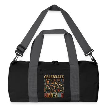 Vogel Vielfalt Natur Diversity Birds Geschenk - Recycelte Duffel Bag - Schwarz/Graphitgrau - Vorne