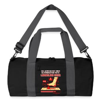 Klemmbaustein Schmerz Systemabsturz Pixel Design - Recycelte Duffel Bag - Schwarz/Graphitgrau - Vorne