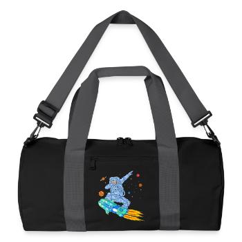 T-shirt spatial Astronaute en hoverboard - Sac de sport recyclé - noir/gris graphite - Devant