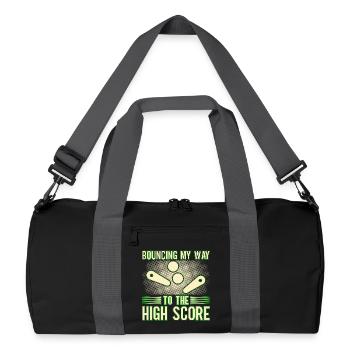 Bouncing My Way To The High Score Pinball Machine - Recycelte Duffel Bag - Schwarz/Graphitgrau - Vorne