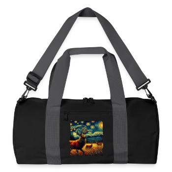 White-tailed deer Starry Night - Recycled Duffel Bag - black/graphite grey - Front