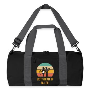 Exit Strategy Failed! (JGA Bräutigam Game Over 5C) - Recycelte Duffel Bag - Schwarz/Graphitgrau - Vorne