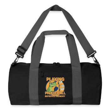 Pickleball Playing Improves Memory Funny Player - Recycled Duffel Bag - black/graphite grey - Front