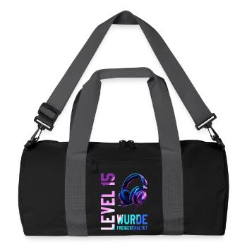 15. Geburtstag Junge Mädchen Teenager Level 15 - Recycelte Duffel Bag - Schwarz/Graphitgrau - Vorne