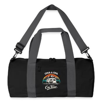 Grand-mère et grand-père en tournée caravane de chemises de camping - Sac de sport recyclé - noir/gris graphite - Devant