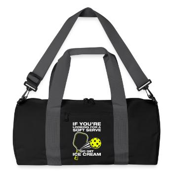 Looking for soft serve lustiges Pickleball Spieler - Recycelte Duffel Bag - Schwarz/Graphitgrau - Vorne