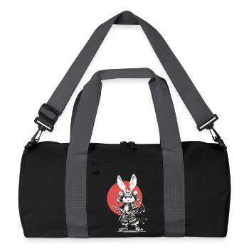 Samurai Rabbit in Armor with Katana - Recycled Duffel Bag - black/graphite grey - Front
