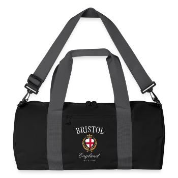 Bristol England Wappen Krone – Reise Souvenir - Recycelte Duffel Bag - Schwarz/Graphitgrau - Vorne
