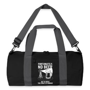 Fortunately No Beer Strait of Hormuz Humor - Recycled Duffel Bag - black/graphite grey - Front