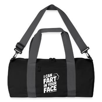 Ich kann dir ins Gesicht furzen - Recycelte Duffel Bag - Schwarz/Graphitgrau - Vorne