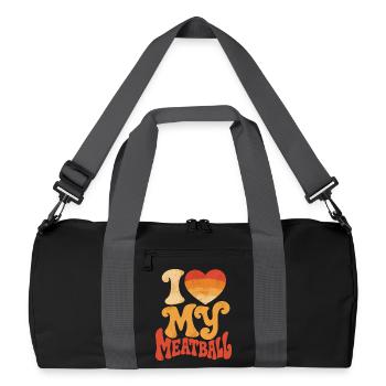 Ich liebe mein Fleischbällchen: Gourmet-Humor - Recycelte Duffel Bag - Schwarz/Graphitgrau - Vorne