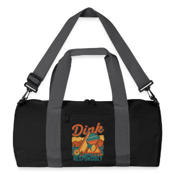 Joueur drôle de pickleball Dink Responsible Love - Sac de sport recyclé - noir/gris graphite - Devant